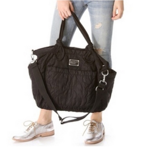 Marc Jacobs Black Quilted Nylon Diaper Tote Bag FLAWS - Picture 10 of 10